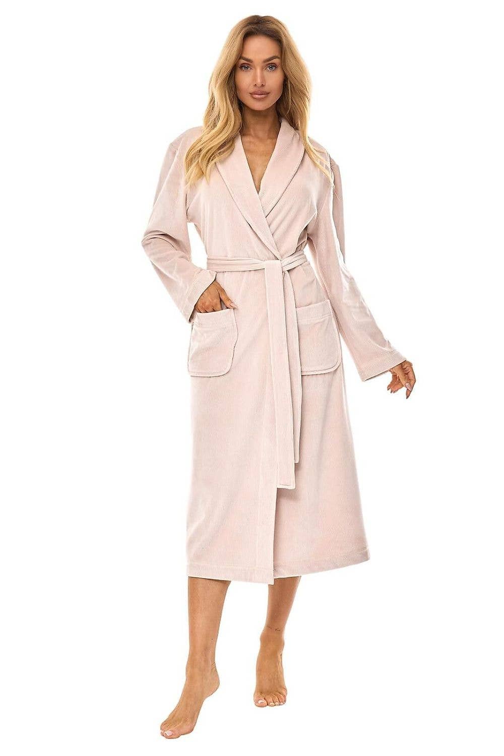beige Dressing Gown Model 218048 L&L Collection for wholesale on Faire0