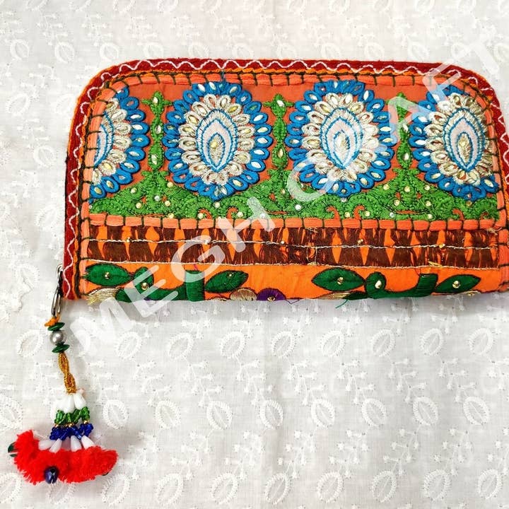 Meghcraft - Wholesale Wallet – Women's - Malibu Fashion Cotton Embroidered Wallet-Handmade Wallet3