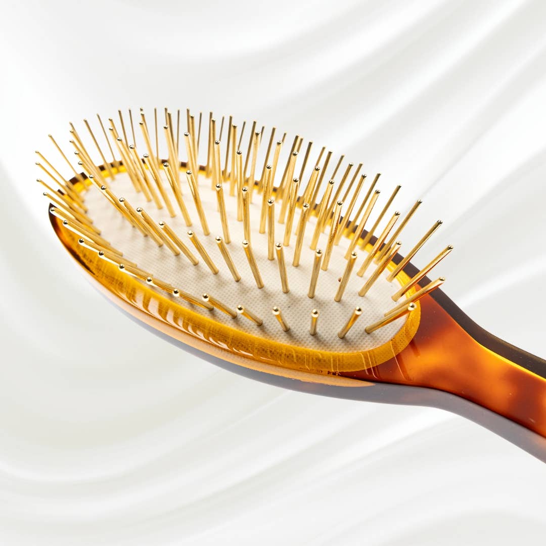 Koh-I-Noor - Wholesale Hair Brush/Comb - Jaspe Pneumatic Gold Pin Oval Brush, Large2