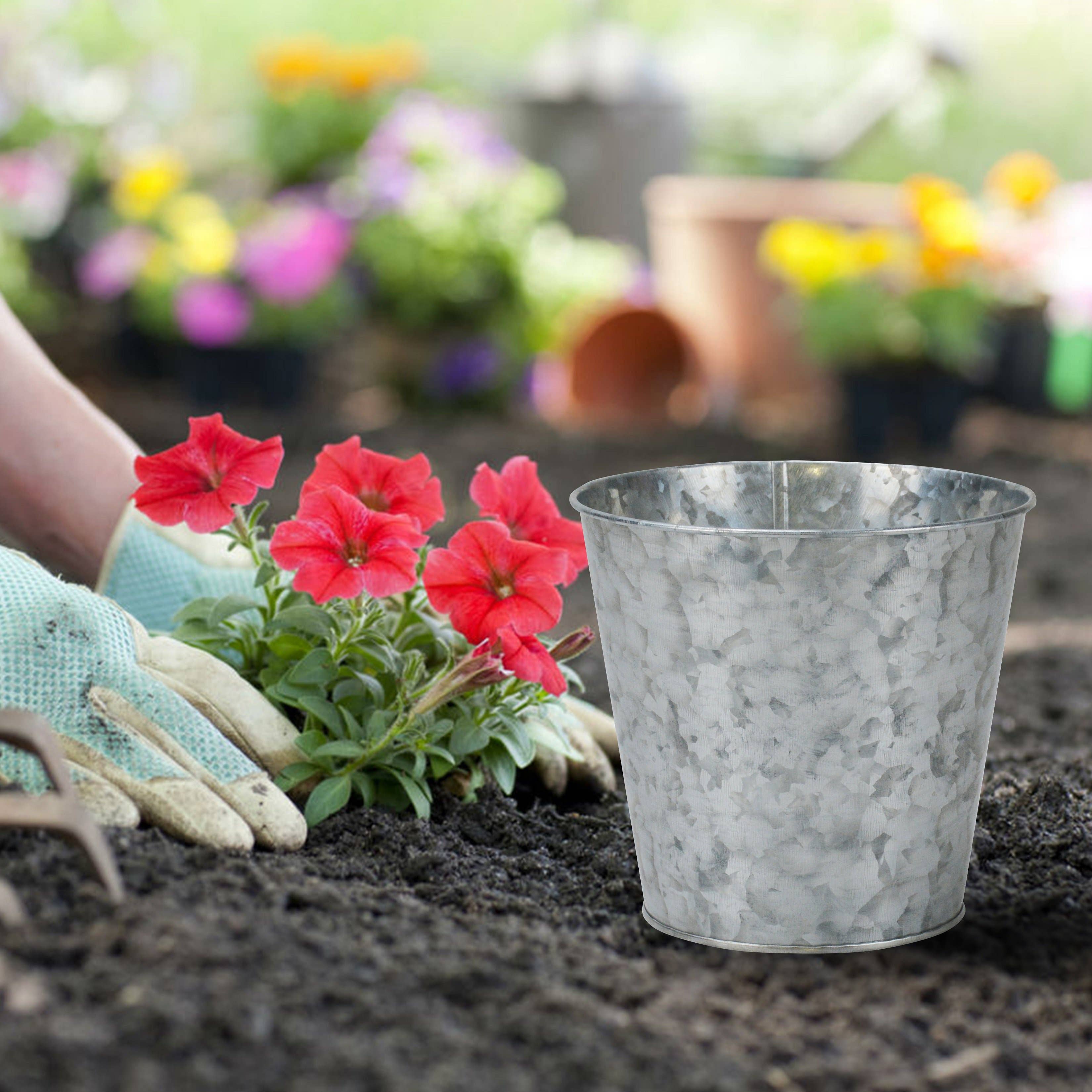 DAHO – Großhandel Blumentopf – 5,12 Zoll (13 cm) Metallblumentopf / Vase für Zuhause, Garten, Hochzeit, Außenbereich10