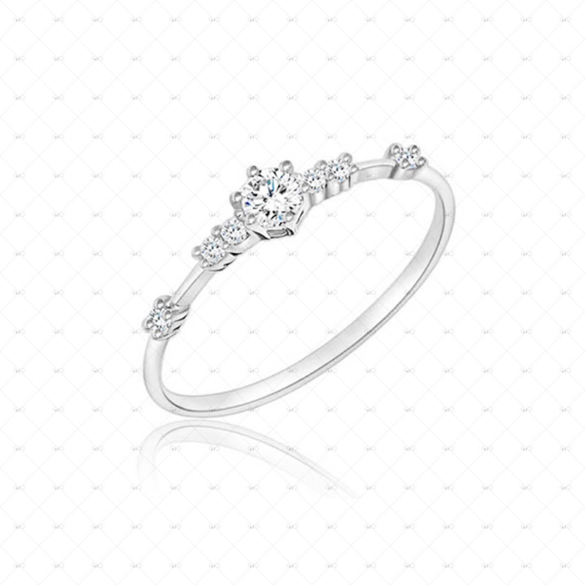 Gioiellin - S925 Silver Jewelry - Wholesale Multi-Stone Ring - S925 Silver 14k Gold Plated 7 Zirconia Ring0