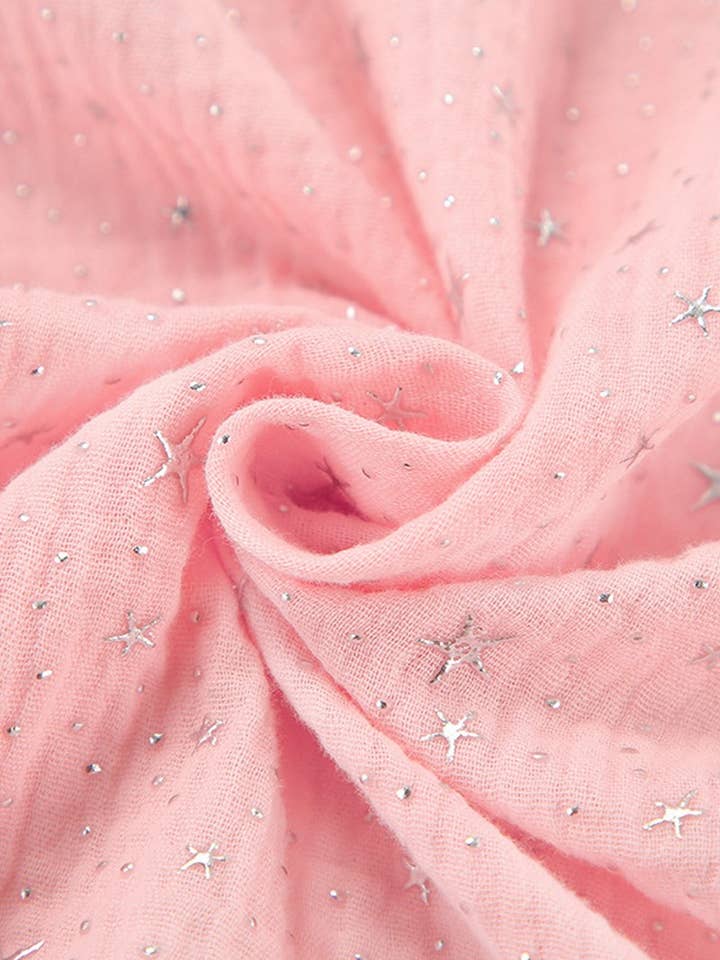 ROSE CWSPJ0393_NUISSETTE EN COTON AVEC PATCHWORK DE STRASS ET PLUMES en vente sur Faire3