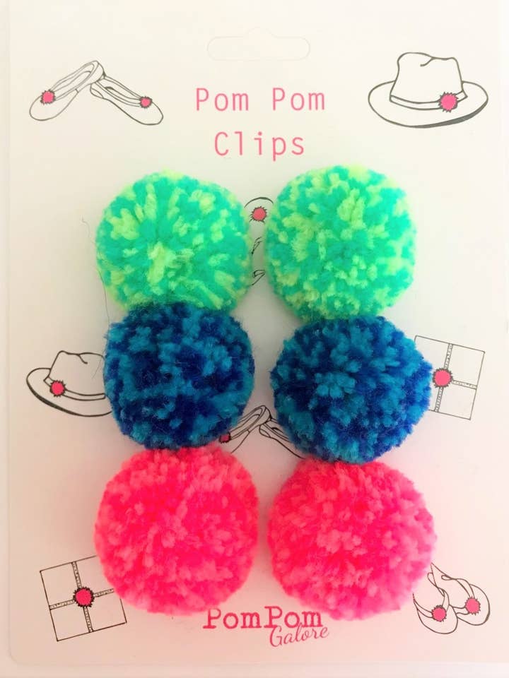 Clips de pompones moteados x6 para venta al por mayor de PomPom Galore
