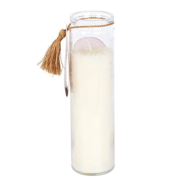 Something Different Wholesale - Wholesale Jar/Filled Candle - Athena Goddess Tube Candle with Clear Quartz Crystals2