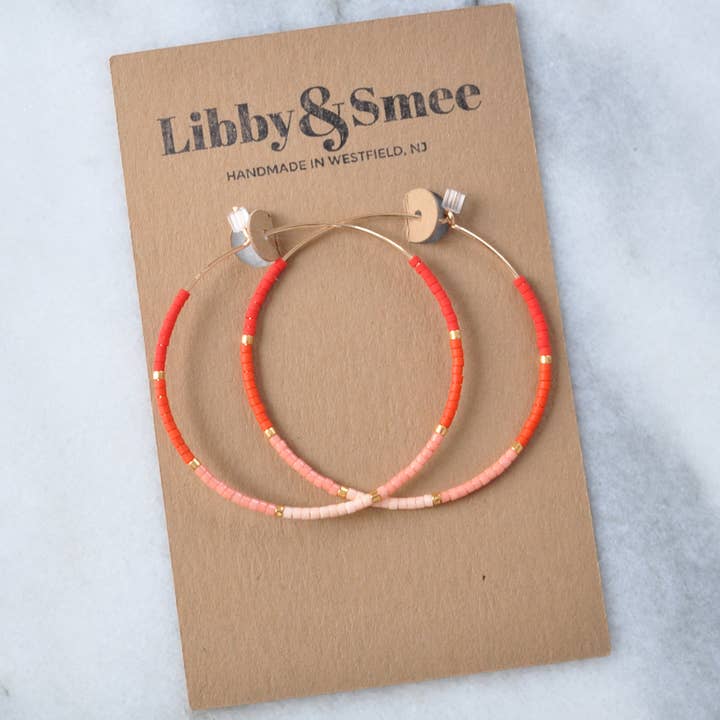 Libby & Smee - Vendita all'ingrosso Orecchini a cerchio - Cerchi dorati con minuscole perline in vetro10