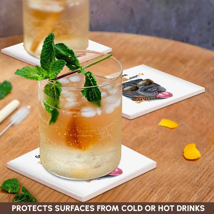 3dRose - Wholesale Coasters - 3dRose, An Adorable Black Shar Pei Dog Ready for Mom on Mothers Day, Coaster2