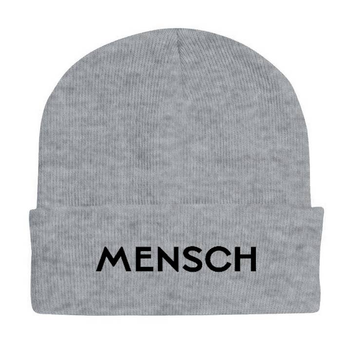 Mensch Toque/Beanie - Grey for wholesale by Everyday Yiddish
