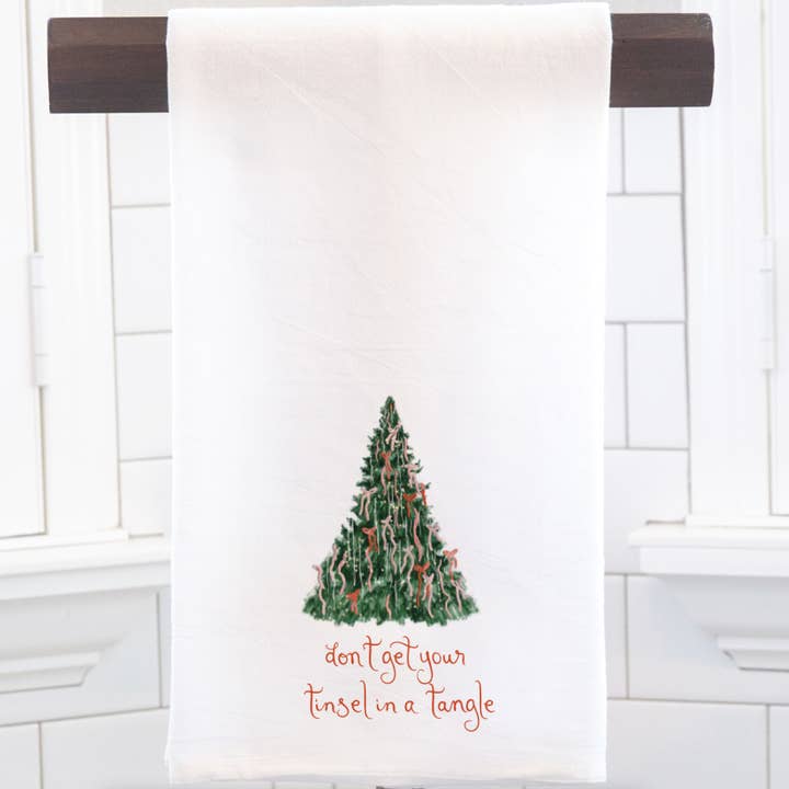 Divertente canovaccio natalizio - Christmas Tree Tinsel Retro Bar per la vendita all'ingrosso da parte di Ashley Triggiano Art & Design