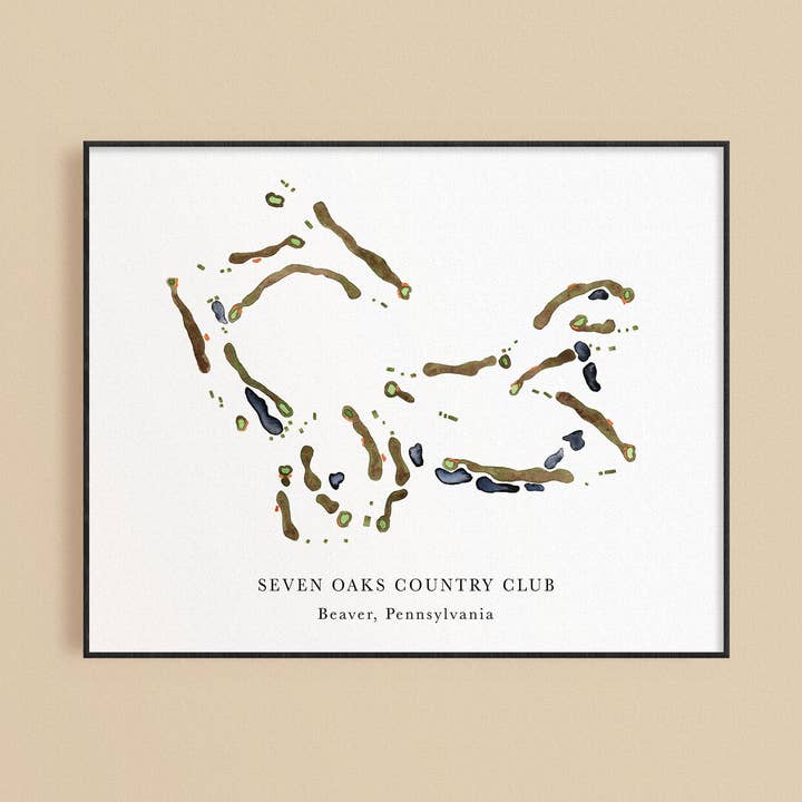 Seven Oaks Country Club Golf Print #2 for engroshandel hos ally aiken design