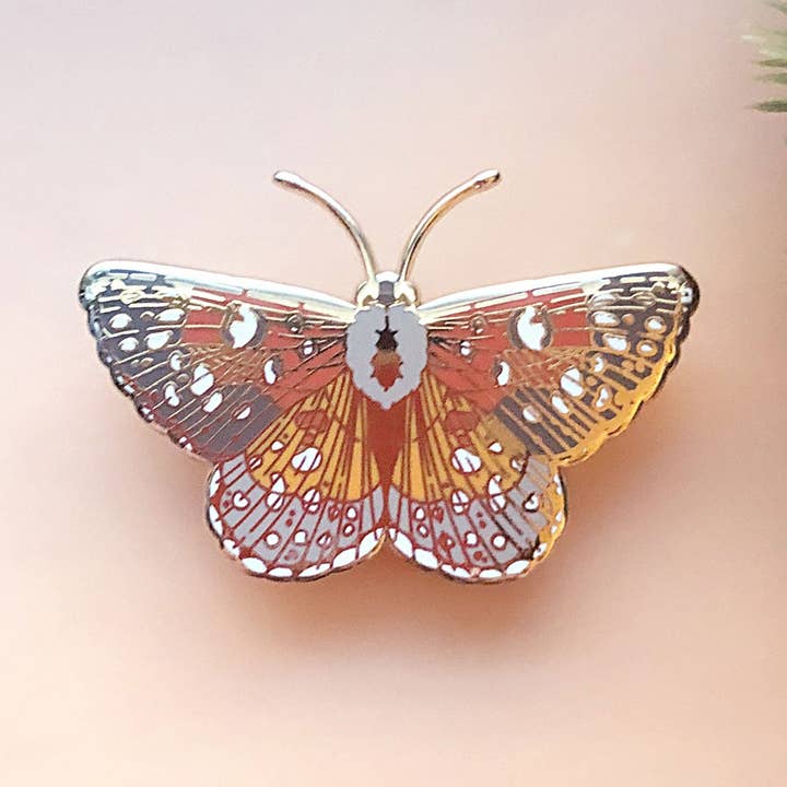 Alum and Ink - Wholesale Reversspeld/knoop - Mormon Metalmark Butterfly (Apodemia mormo) emaille speld3