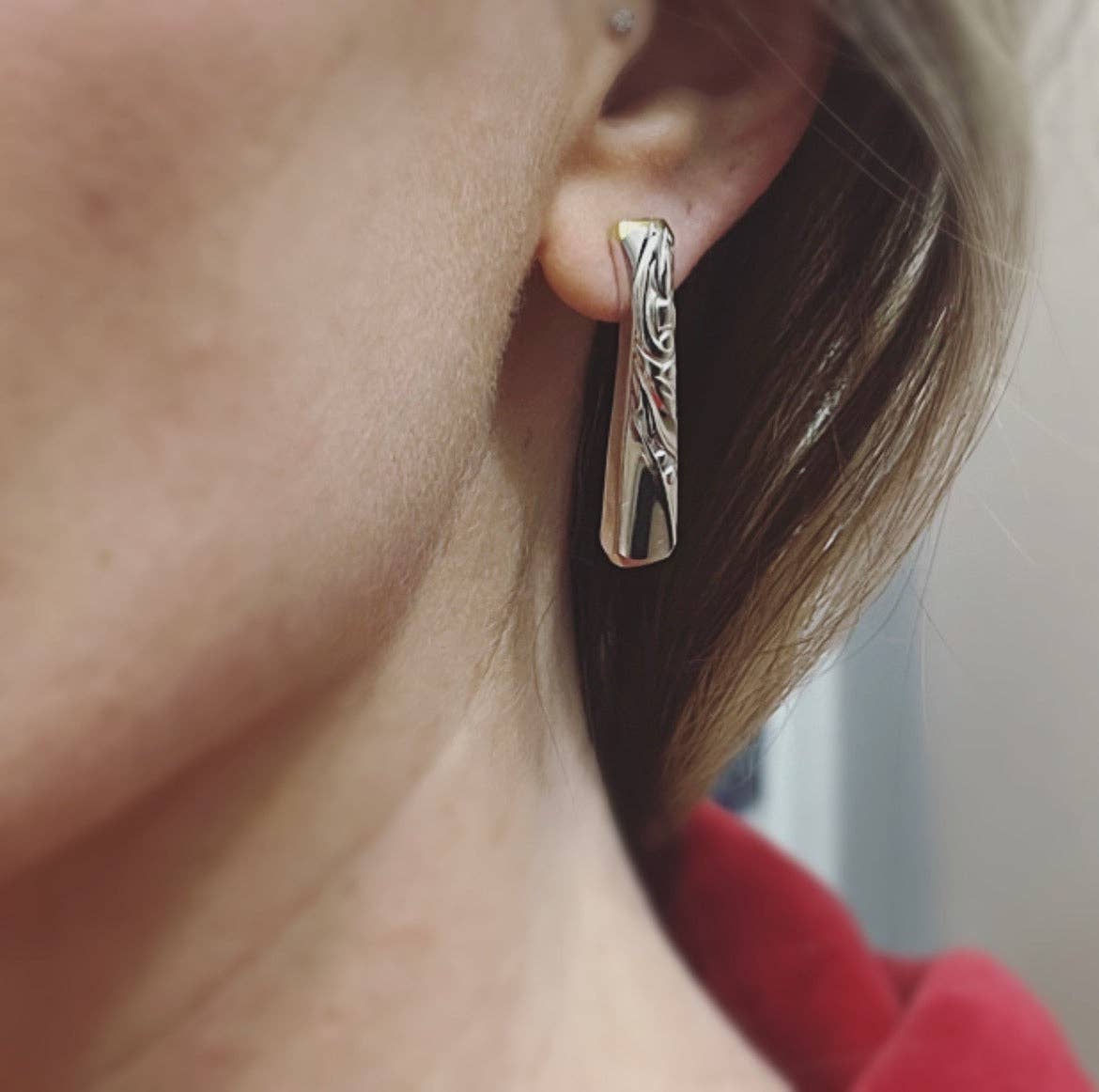 Spoon Jewelry By Emily - Vente Boucles d'oreilles pendantes - Chic durable : boucles d'oreilles vintage en forme de barre en argent1