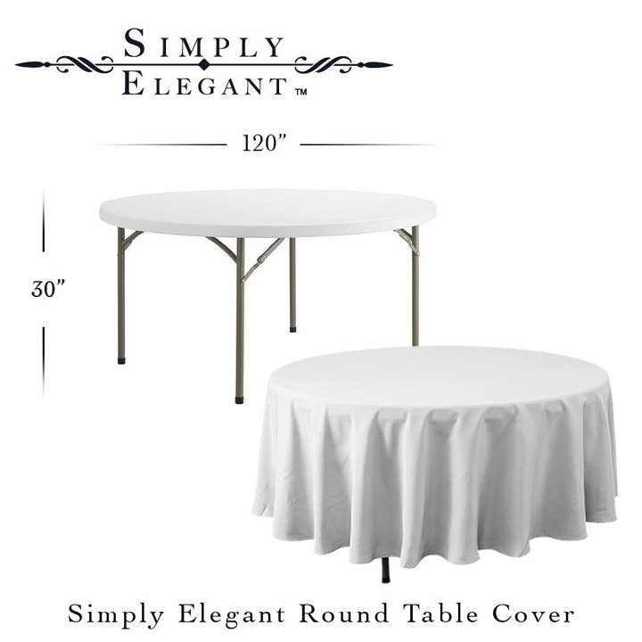 Portofino International Trading, USA - Wholesale Tablecloth - Round Polyester Table Cover - 120 Inch - White