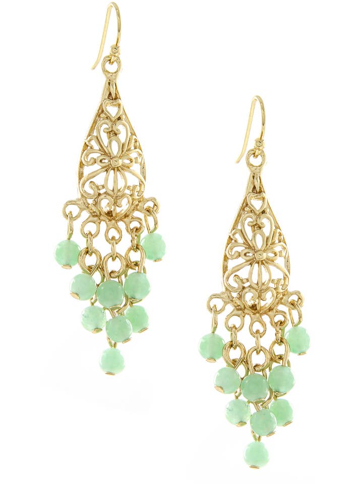 Orecchini pendenti con perline bohémien in amazzonite - GF per la vendita all'ingrosso da parte di Zoey Simmons