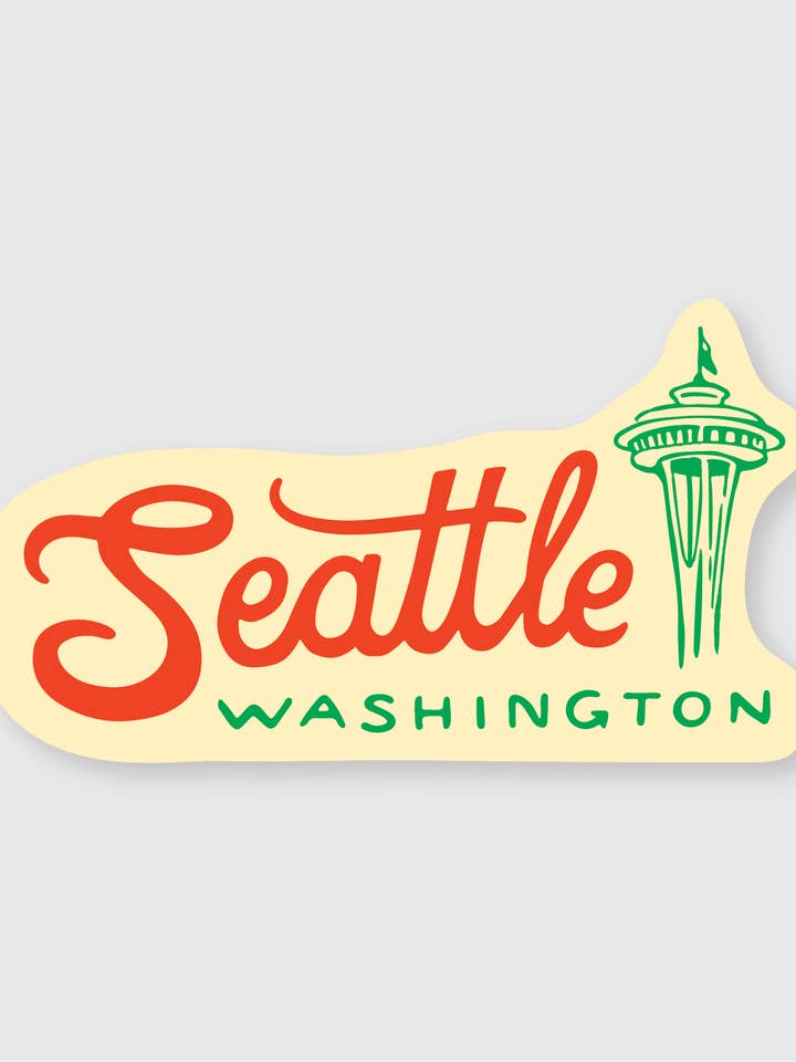 Seattle Retro Sticker for wholesale by Pike Street Press