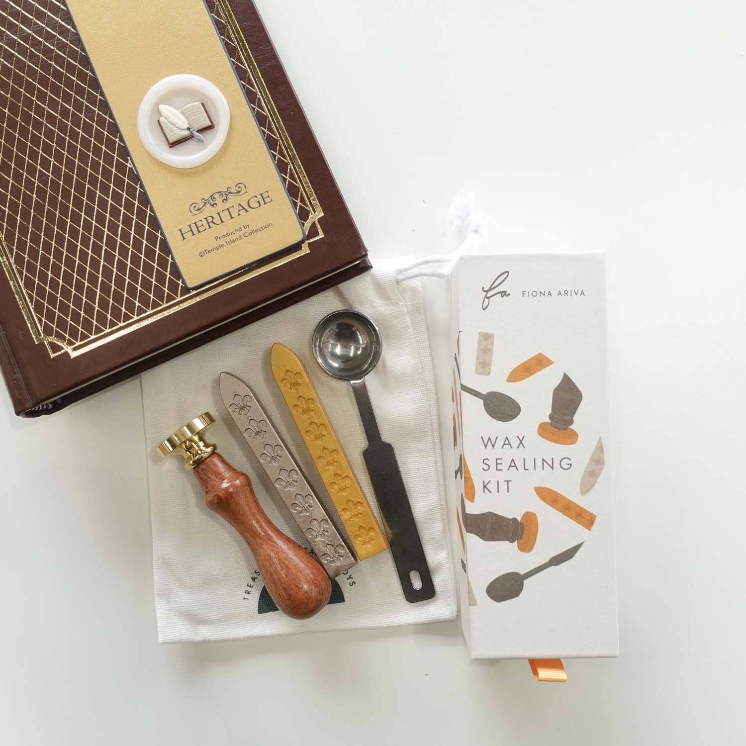 Fiona Ariva - Wholesale Rubber/decorative stamp - 3D Book & Quill wax seal stamp, wax seal kit or stamp head6