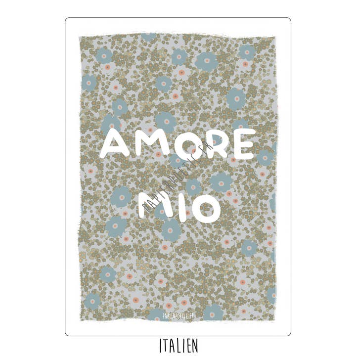 Papier Poetic - Venta al por mayor Tarjetas de amor - Tarjeta «MY LOVE» estilo liberty (varios idiomas)1