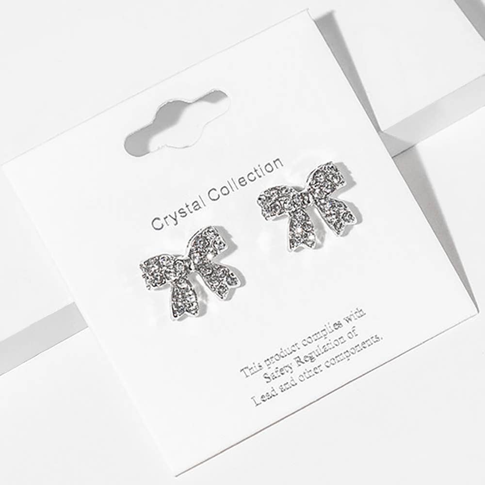 Sensibling Corp. - Vente Clous d'oreille - Boucles d'oreilles clous nœud en strass cristal36