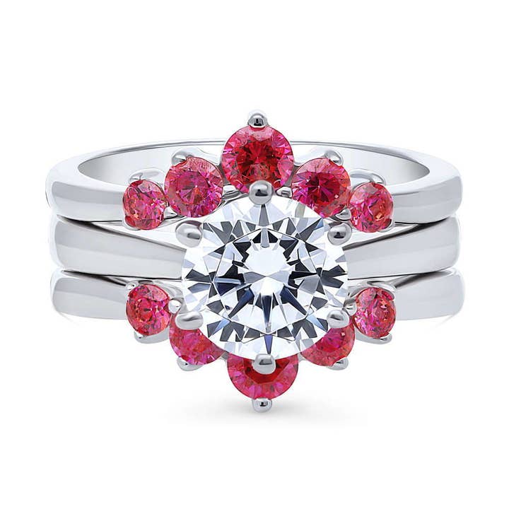 BERRICLE Solitaire 5-stens Wishbone 2ct Forlovelsesringsæt for engroshandel hos BERRICLE