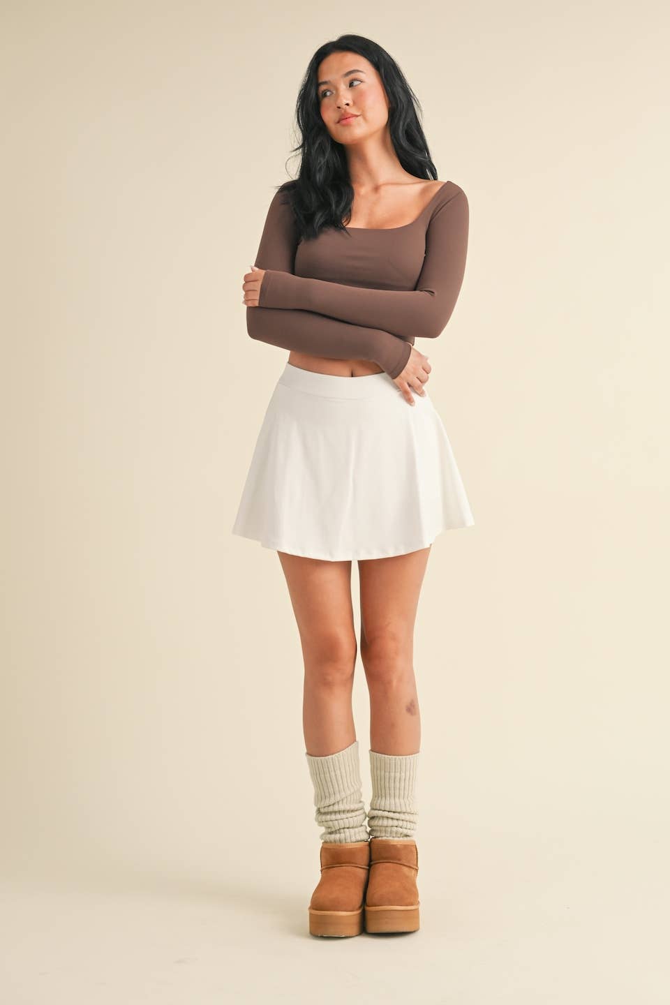 KIMBERLY C - Wholesale Athletic Top - Women's - Balletcore Long Sleeve Square Neck Top26