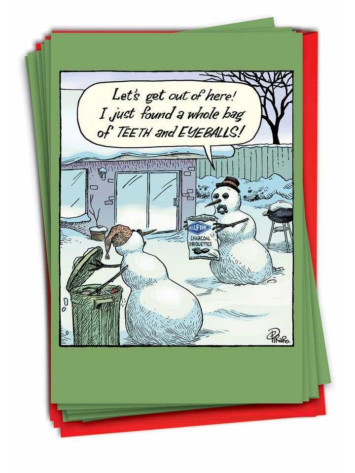 Box of 12 Christmas Card - Teeth and Eyeballs for wholesale by NobleWorks