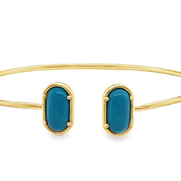 Bracelete Aberto com Pedra Preciosa Azul por atacado de Atlanta Jewelers Supply