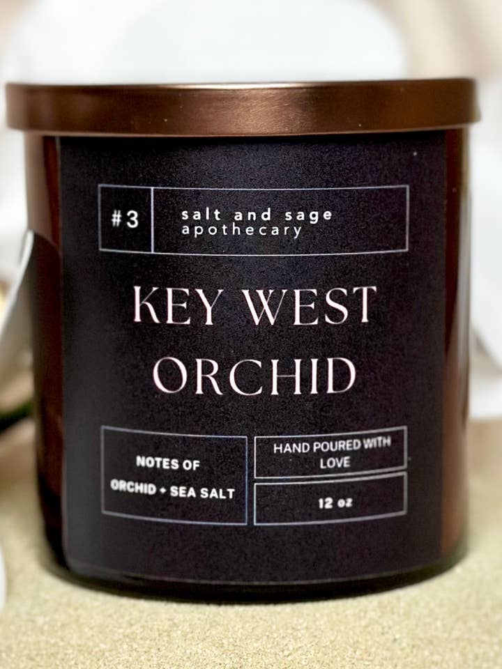 Key West Orchid Hand Poured Candle- Orchid & Sea Salt for wholesale by Salt & Sage Apothecary