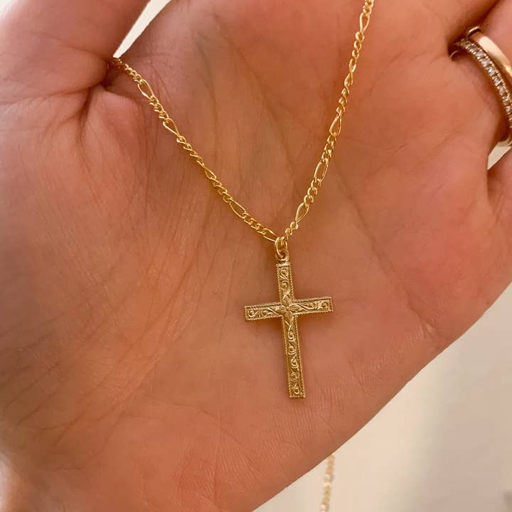 XO Hanalei - Wholesale Pendant/Charm Necklace - Men’s 14k Gold Filled Cross Necklace