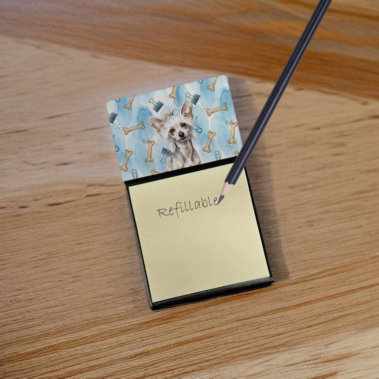 Caroline's Treasures - Wholesale Sticky Notes - Hairless Mottled Pattern Chinese Crested Coworker Sticky No0