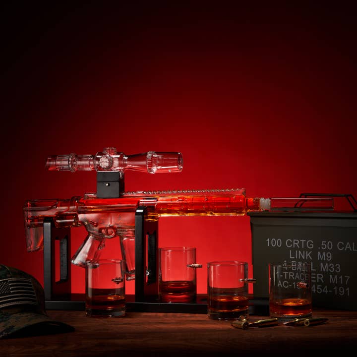 The Wine Savant / Khen Glassware - Vendita all'ingrosso Decanter - Set di decanter per whisky, edizione limitata AR, silenziatore in legno1