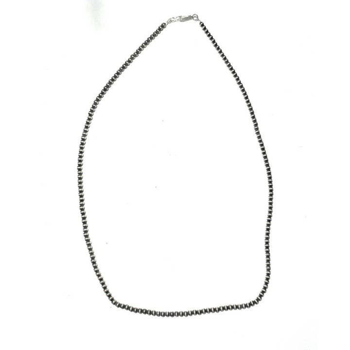 Nizhonitradersllc - Wholesale Beaded/Pearl Necklace - 3mm Sterling Silver Navajo Pearl Style Beaded Necklace6
