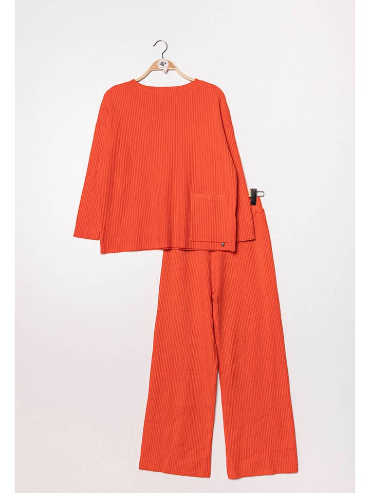 Happy look - Wholesale Top & Pant Set (NOT Loungewear) - Women's - Ribbed Knit Women's Set – Straight Pants & Sweater9