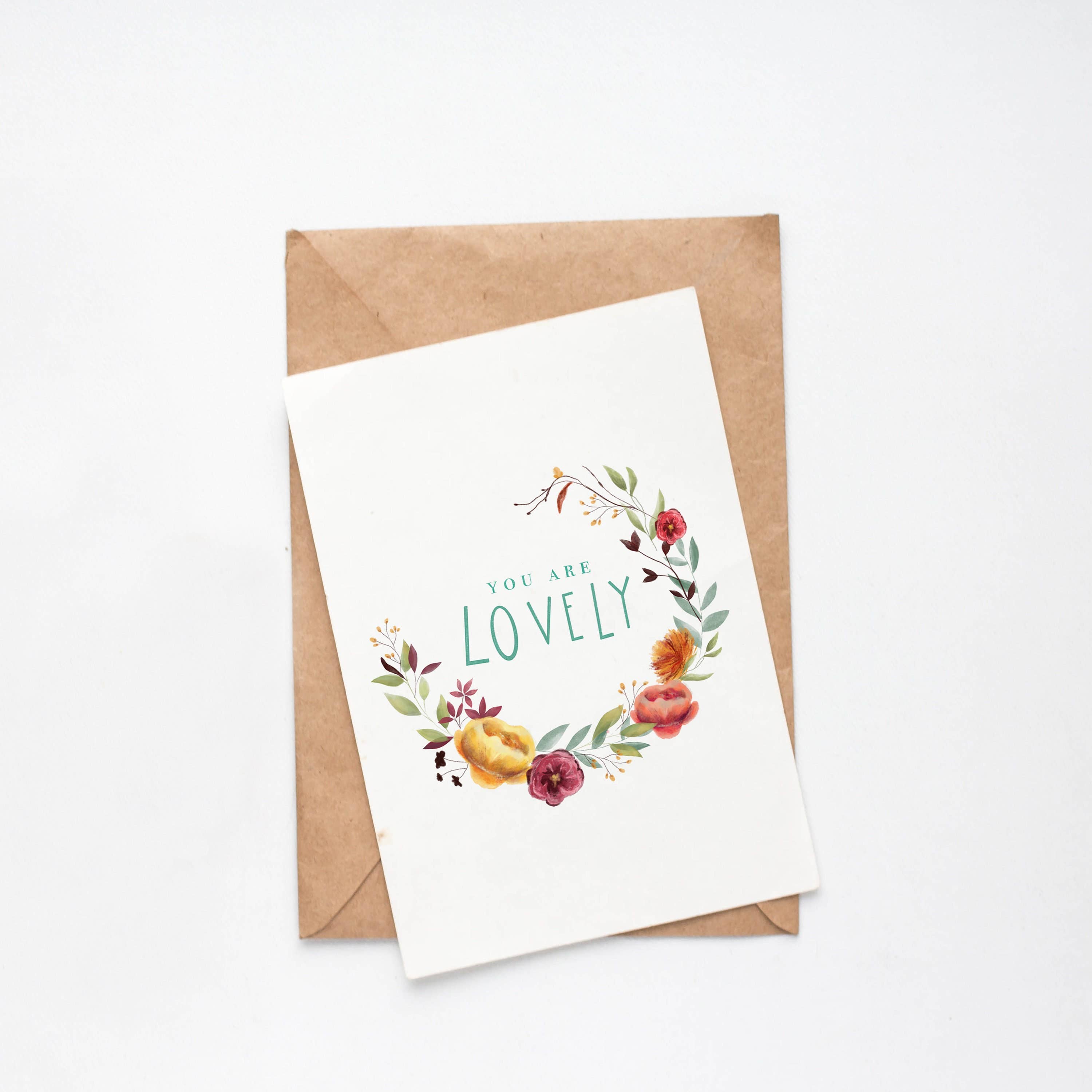 Hannah Green Illustration - Vente Cartes de déclaration d'amour - Carte You are lovely