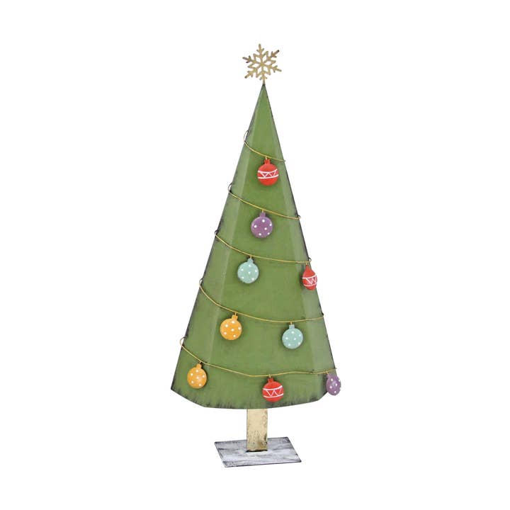 Transpac - Wholesale Christmas Decoration - CLOSEOUT Metal 31.75" Christmas Tree with Baubles