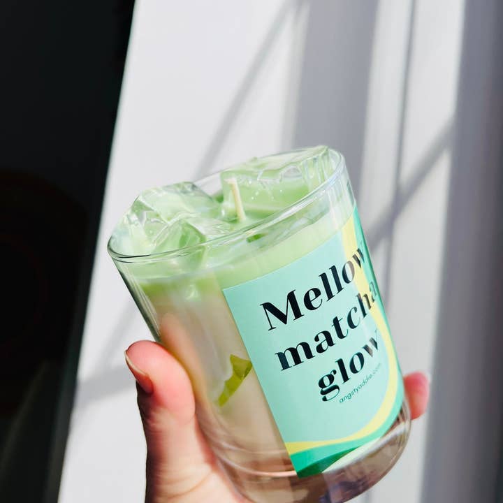 Angsty Addie - Wholesale Jar/Filled Candle - Iced Matcha candle, iced coffee candle, gel wax candleÂ