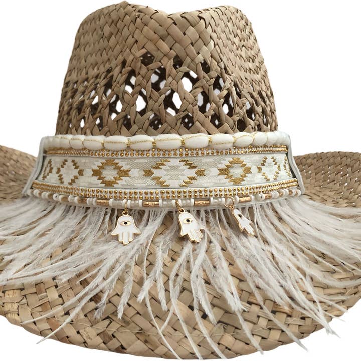 GIANIN - Vente Chapeau de paille – femme - CHAPEAU BOHO POUR FEMME