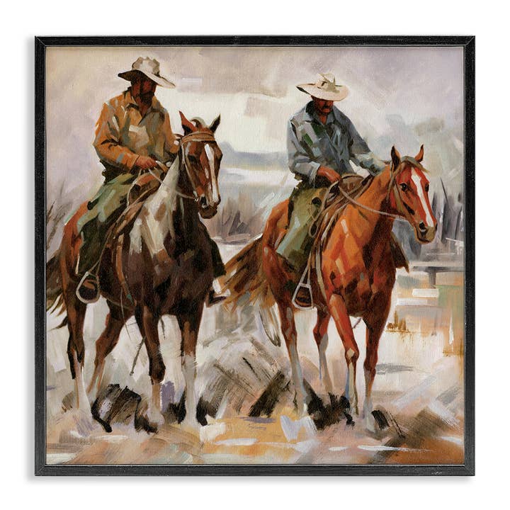 Brush Stroke Cowboys - Framed Wall Art for wholesale by Stupell Industries