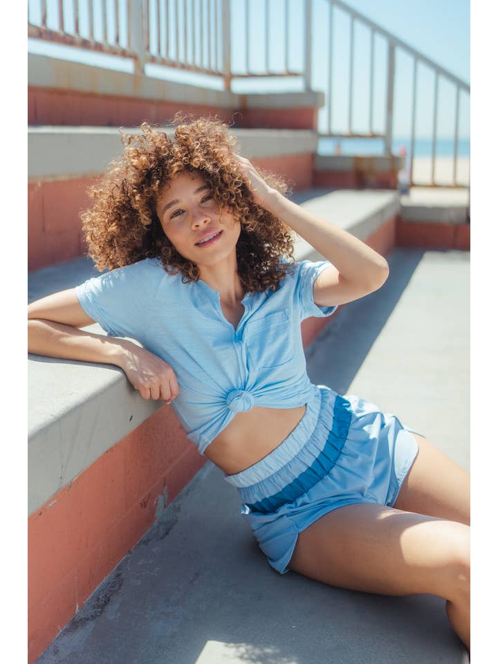 VERY J - Wholesale Athletic Shorts - Women's - NP70162-Color Blocked Active Shorts11