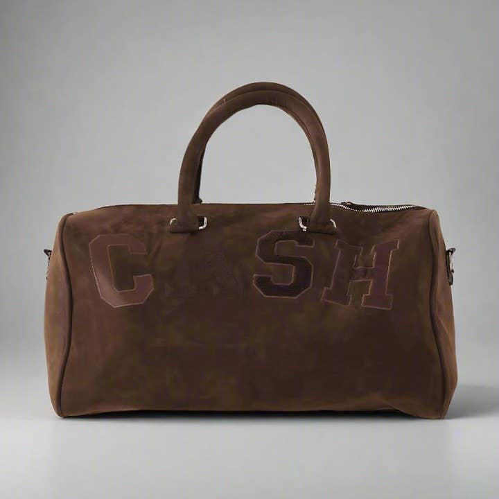 LEATHER NUBUCK DUFFLE BAG : BROWN for wholesale by Cashland