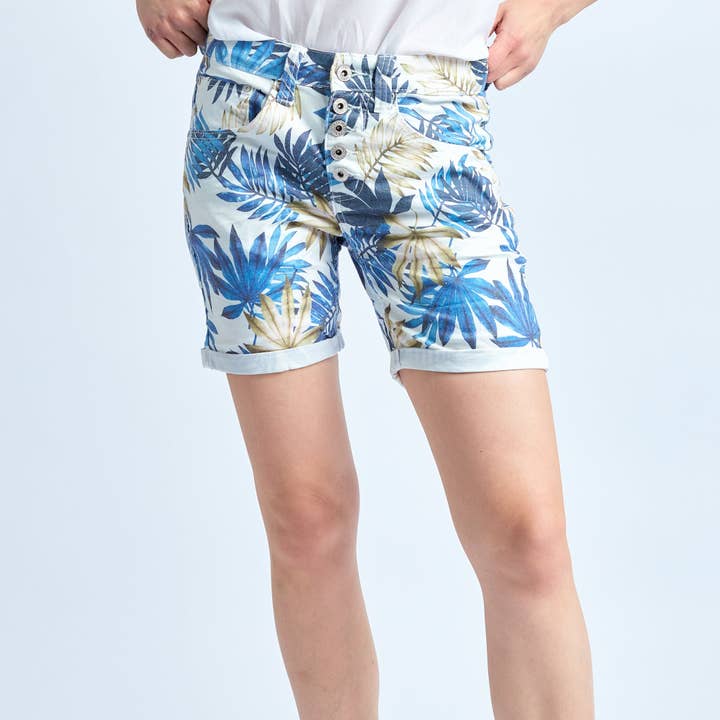 Blåblommig tryckt shorts för wholesale av Place du jour