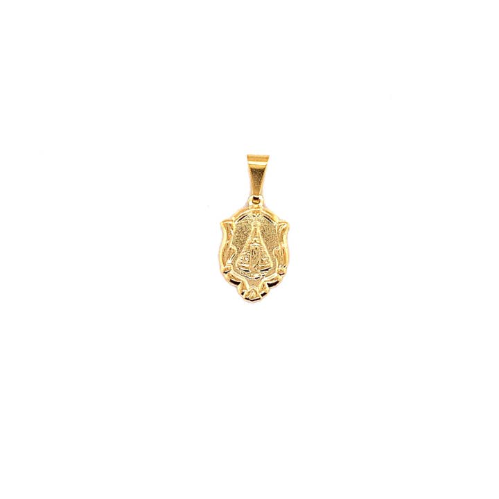 18K Gold Filled Virgen De La Caridad Charm, Our Lady of Charity, Caridad Del Cobre, Virgin Mary Pendant, Religious Medal, Religious Charm for wholesale by The Bead Bazaar
