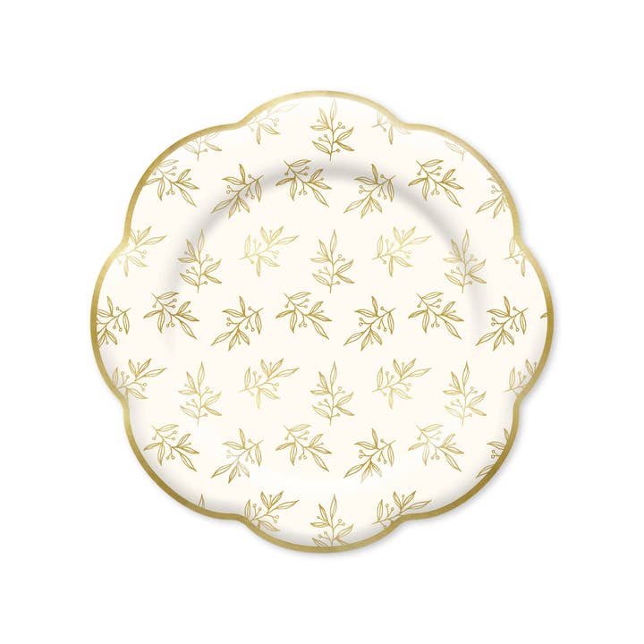 PLBET44 - Dainty Gold Leaf 8" Plate for wholesale by My Mind’s Eye