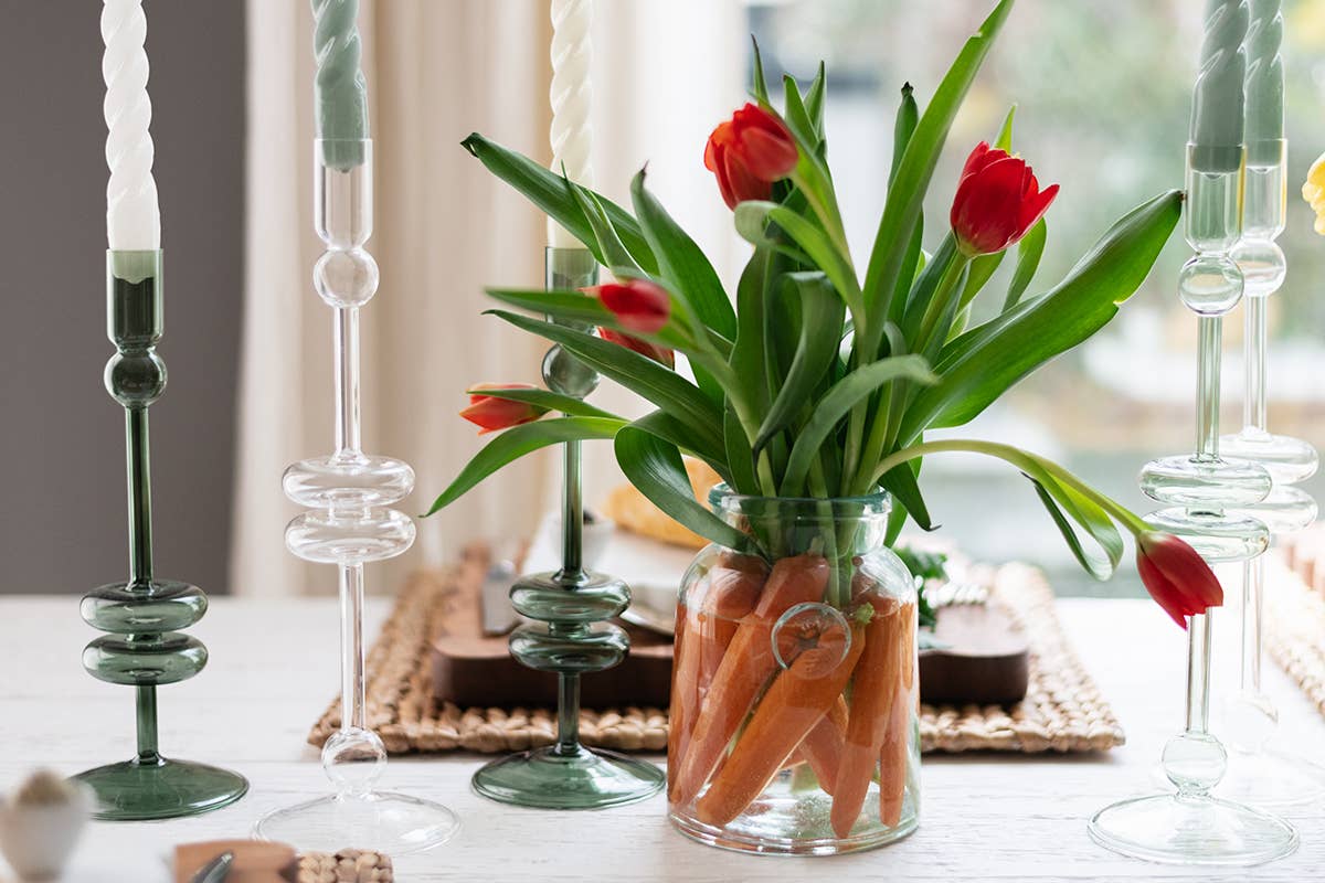 etúHOME - Vendita all'ingrosso Portacandele - Coppia di Candelabri in Vetro, Medi, Smeraldo6