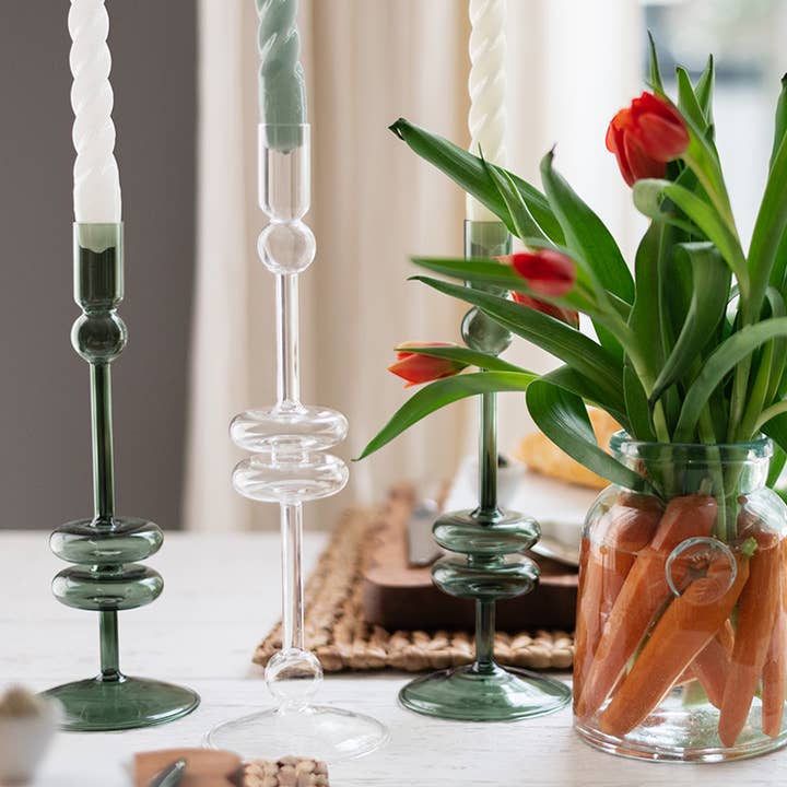 etúHOME - Wholesale Candle Holder - Glass Candlestick Pair | Large | Emerald6