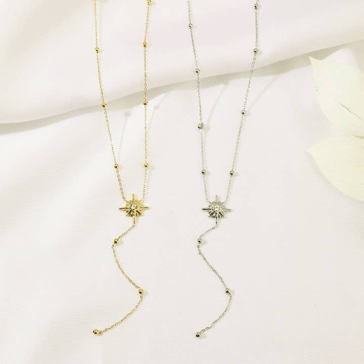 Kapyco – wholesale Y-neck/lariat necklace – stainless steel north star necklace -BJ2102112