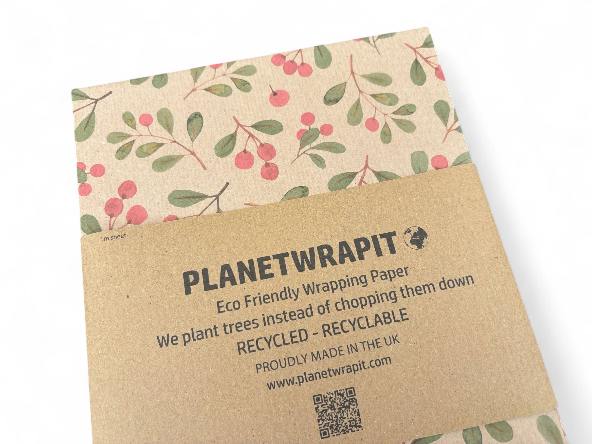 PlanetWrapIt - Vente Rouleau de papier cadeau - Papier cadeau recyclé en kraft écologique avec gui de Noël6
