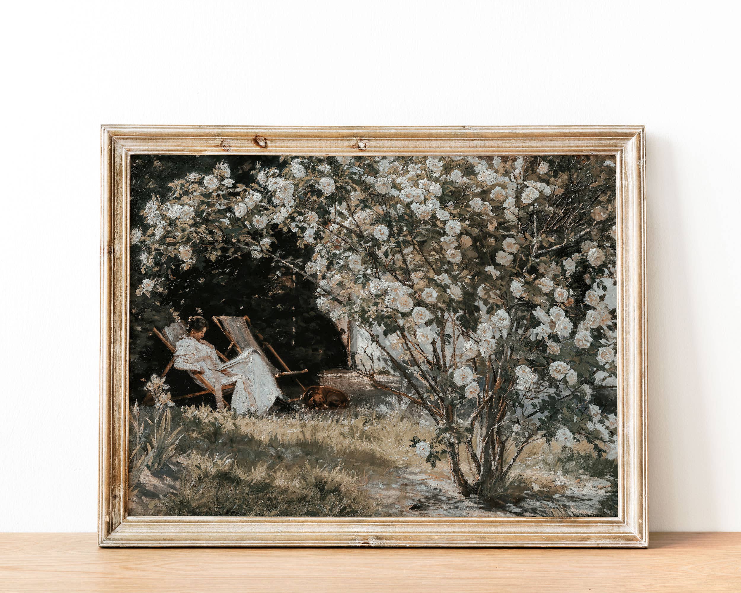 Sugar & Canvas – wholesale Art print – European Vintage Rose Garden Rustic Antique Art Print VP143