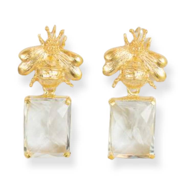 Boucle d'oreille Abeille - 5 options de pierres précieuses pour la vente par Sissy Yates Designs