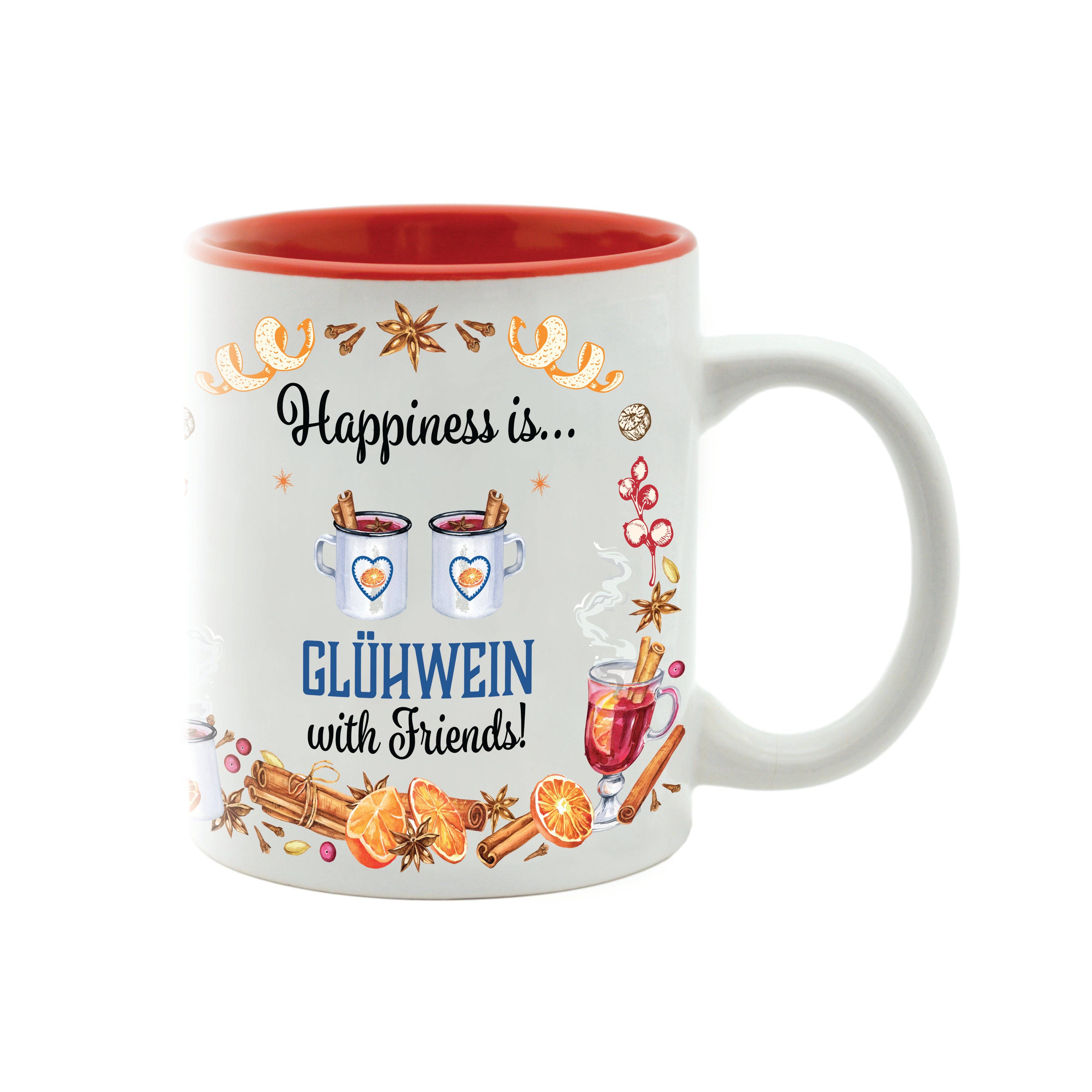 European Heritage Gifts - Wholesale Coffee Mug - Charming Gluhwein Happiness is Gluhwein with Friends Ceramic