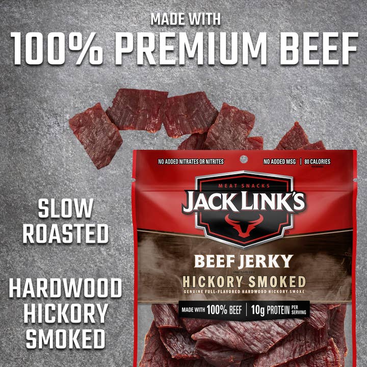 Shop The King - Wholesale Jerky - Jack Link's Beef Jerky, Hickory Smoked, 2.85 oz Bag - Rich, Smoky Flavor