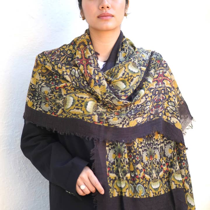 Multi Antonia Wool Silk Scarf for wholesale on Faire